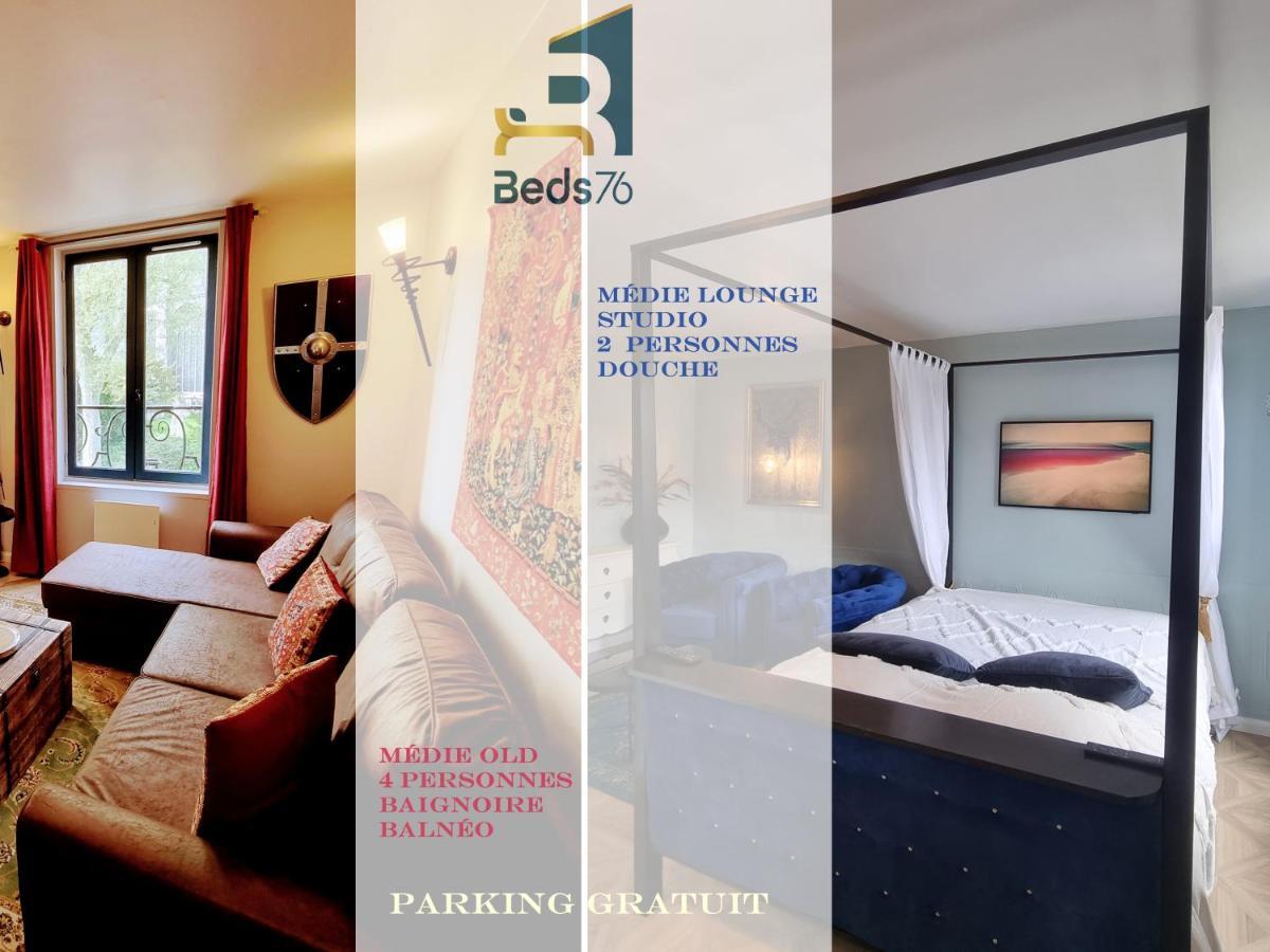 2 Appt Medielounge Ou Medieold, Parking Vue Magnifique Par Beds76 Rouen Exterior photo